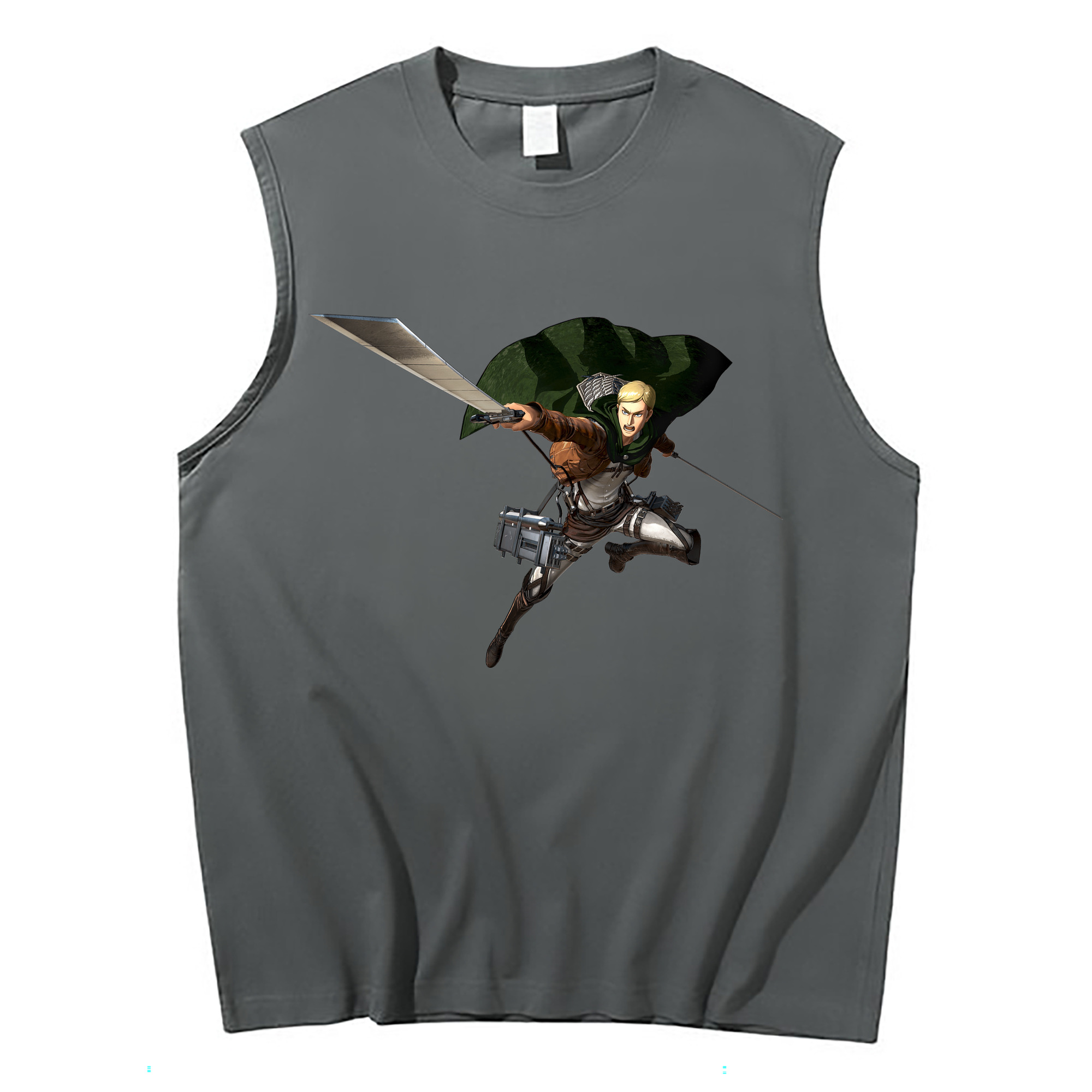（画像用） 進撃の巨人 エルヴィン・スミス Attack on Titan Erwin Smith コットン100％タンクトップ（フロントプリント）